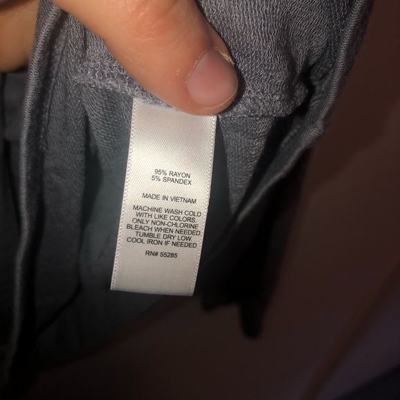 Express Dusty Blue Tie Front Soft Sweatshirt - Picture 4 of 5